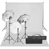 vidaXL Kit per Studio Fotografico con Set di Luci e Fondale