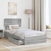 vidaXL Letto con Contenitore con testiera Grigio Sonoma 100 x 200 cm