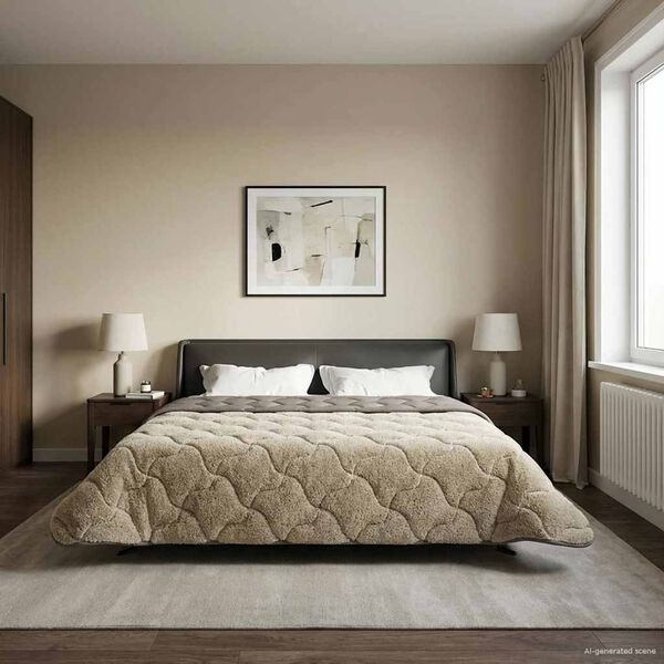 vidaXL Piumone Completo Annuale Trapuntato Grigio chiaro 200 x 240 cm