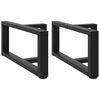 vidaXL Gambe per Tavolino da Caff&egrave; a Forma di T 2 pz Nere 70x25x(30-31) cm Acciaio