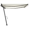 vidaXL Tenda da Sole Retrattile Manuale con LED 400x350 cm Crema