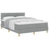 vidaXL Letto a molle con materasso Grigio chiaro 160 x 200 cm Tessuto