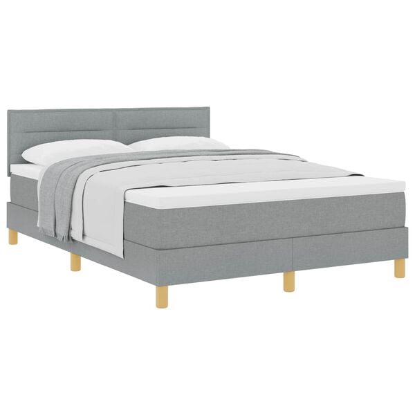 vidaXL Letto a molle con materasso Grigio chiaro 160 x 200 cm Tessuto