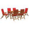 vidaXL Set da pranzo da giardino 7 pezzi Naturale