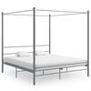 vidaXL Letto a Baldacchino Grigio in Metallo 180x200 cm