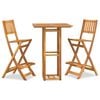 vidaXL Set da Bar per Esterni 3 pz in Legno Massello di Acacia