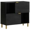 vidaXL Credenza Nera 80x33x75 cm in Legno Multistrato