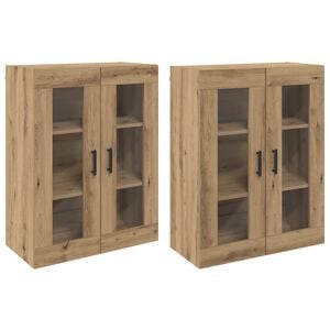 vidaXL Armadi da Muro 2 pz rovere artigianale 69,5 x 34 x 90 cm