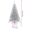 vidaXL Albero di Natale con 150 LED con supporto Argento 120 cm PET