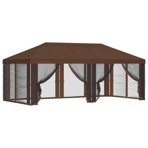 vidaXL Copertura Gazebo con Pareti Laterali Marrone 600,5 x 300,5 cm