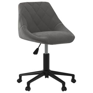 vidaXL Sedia da Ufficio Girevole Grigio Scuro in Velluto