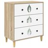vidaXL Cassettiera HANAU Stampa foglia verde 66 x 36,5 x 75 cm Sonoma