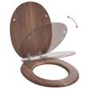vidaXL Sedile per toilette con chiusura morbida Marrone 44 x 38 cm