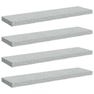 vidaXL Scaffali a Parete 4 pz Grigio Cemento 90x23,5x3,8 cm in MDF