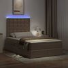 vidaXL Letto con contenitore e LED con led Cappuccino 120 x 190 cm
