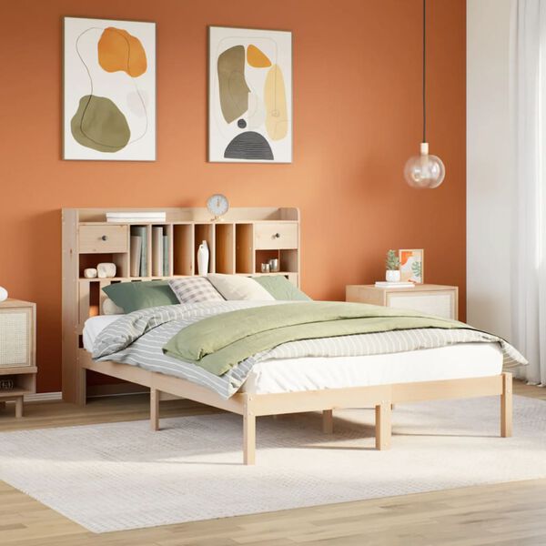 vidaXL Letto Libreria senza Materasso 140x200 cm in Legno di Pino