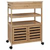 vidaXL Carrello da Cucina con Ruote Naturale 59,5 x 36 x 82 cm Bamb&ugrave;
