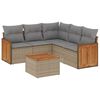 vidaXL Set Divano da Giardino 6 pz con Cuscini Beige in Polyrattan