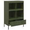 vidaXL Credenza Verde Oliva 68x39x101,5 cm in Acciaio