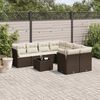 vidaXL Set Divani da Giardino 9pz con Cuscini Marrone in Polyrattan