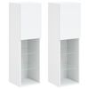 vidaXL Mobili Porta TV con Luci LED 2 pz Bianchi 30,5x30x102 cm