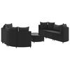vidaXL Set Divani da Giardino con Cuscini 7pz Nero Polyrattan