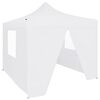 vidaXL Gazebo Professionale Pieghevole 4 Pareti 3x3 m Acciaio Bianco