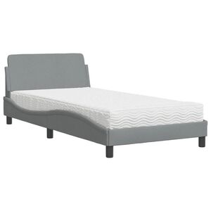 vidaXL Letto con Materasso Dover Grigio Chiaro 100x200 cm in Tessuto