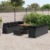 vidaXL Set Divano da Giardino con cuscino con cuscino 11 pcs Nero