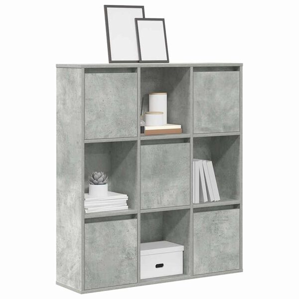 vidaXL Libreria Grigio Cemento 89x24x101,5 cm in Legno Multistrato