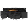 vidaXL Set Divano da Giardino con cuscino 8 pcs Nero polyrattan