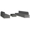 vidaXL Set Divani da Giardino 8 pz in Polyrattan Grigio