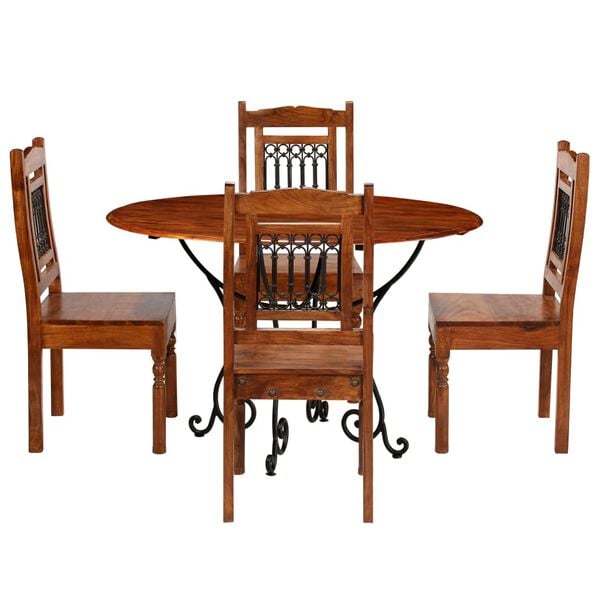 vidaXL Set da Pranzo 5 pz in Legno Massello di Acacia