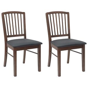 vidaXL Sedie da pranzo 2 pz Legno di gomma solido Marrone Chiaro