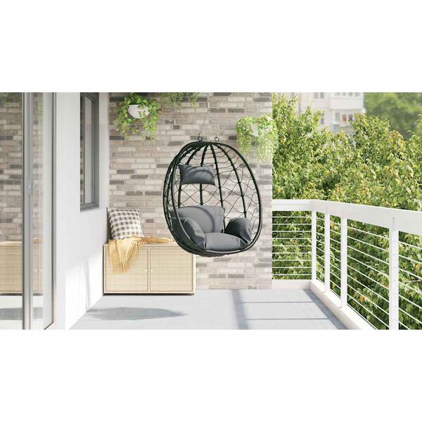 vidaXL Sedia uovo sospesa Antracite 91.5 x 60 x 110 cm polyrattan