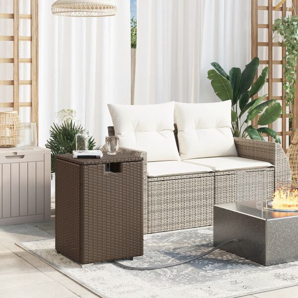 vidaXL Tavolo Copri Serbatoio Propano Marrone 40x40x60cm in Polyrattan