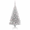 vidaXL Albero di Natale con 150 LED con supporto Argento 120 cm PET