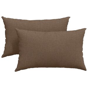 vidaXL Cuscini da Divano 2 pz Tessuto Marrone 50 x 30 cm