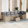 vidaXL Set Divano da Giardino con cuscino 8 pcs Beige e grigio