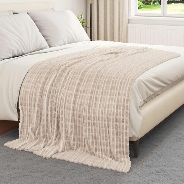 vidaXL Coperta Beige 200 x 150 cm Panno
