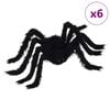 vidaXL Decorazione Ragno di Halloween 6 pz Nero 75 cm