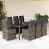 vidaXL Set Bistr&ograve; da Giardino 9 pz con Cuscini in Polyrattan Grigio