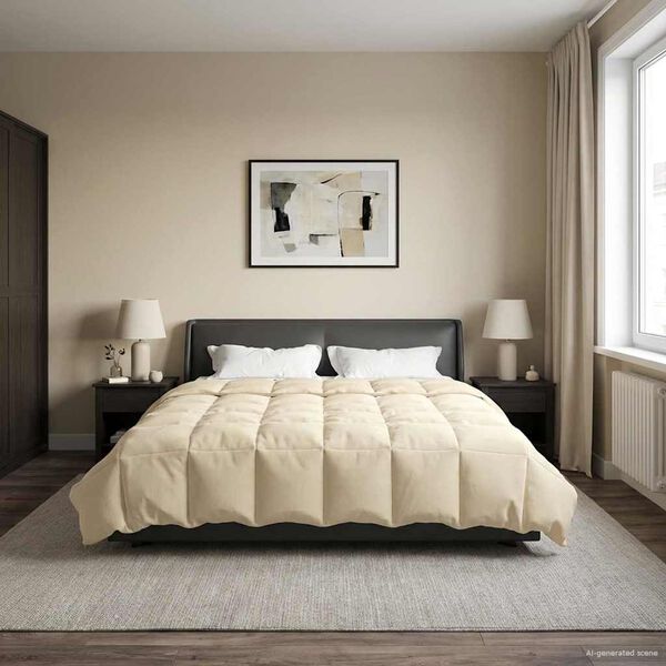 vidaXL Duvet Estivo Trapuntato Crema 220 x 260 cm Microfibra