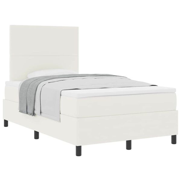 vidaXL Letto a molle Crema e Bianco 120 x 190 cm Tessuto in Cords
