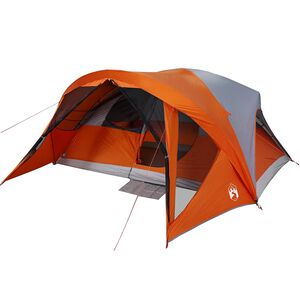 vidaXL Tenda Familiare Cabina 6 Persone Grigia Arancione Impermeabile