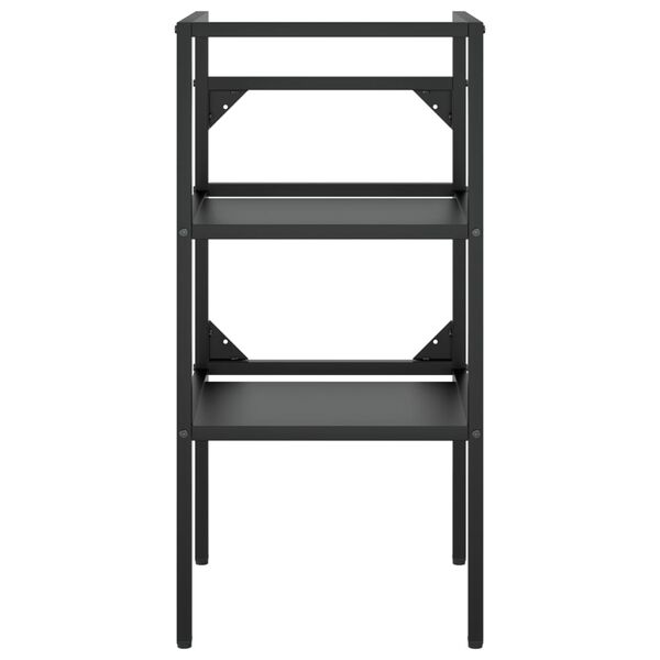 vidaXL Telaio per Lavabo da Bagno con Lavabo Integrato Nero in Ferro