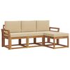 vidaXL Set di divani da esterno 4 pz Naturale e Beige