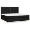 vidaXL Giroletto a Molle con Materasso Nero 200x200 cm in Tessuto