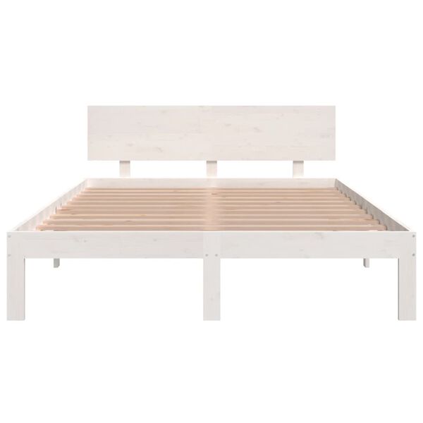 vidaXL Giroletto Bianco in Legno Massello 135x190 cm Double