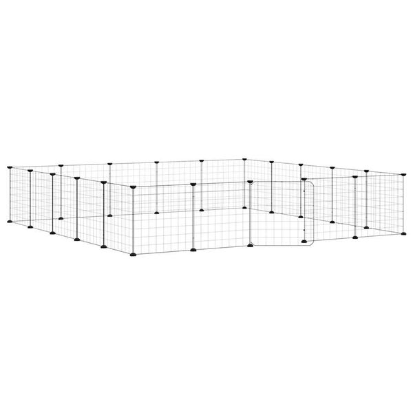 vidaXL Gabbia per Animali 20 Pannelli con Porta Nera 35x35 cm Acciaio